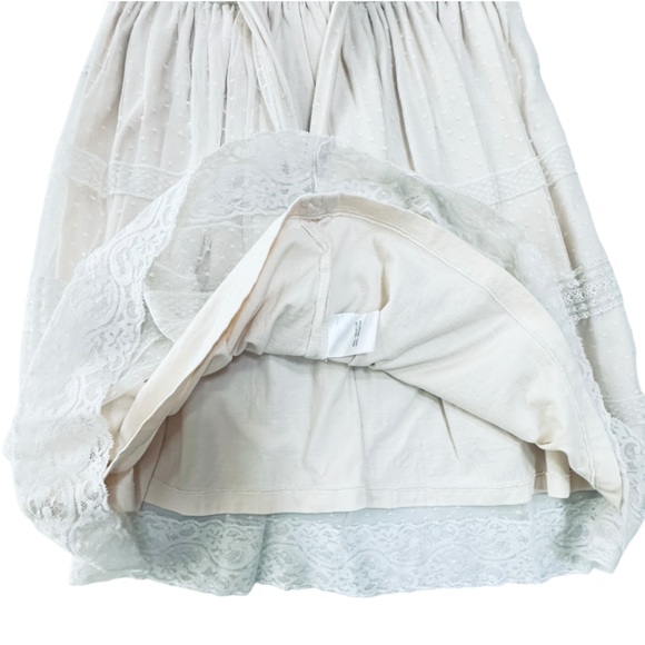 Chasing Fireflies Lace Ivory Midi Dress Unique Sleeveless Girls Size 10 - Picture 6 of 12